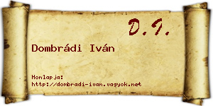 Dombrádi Iván névjegykártya